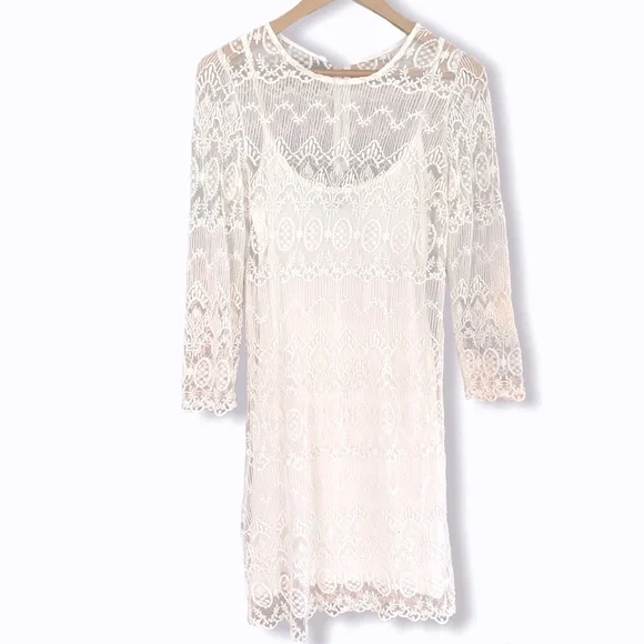 Mango | Dresses | Gorgeous Mango Long Sleeved Sheer Lace Dress With Lining | Poshmark Mango | Dresses | Gorgeous Mango Long Sleeved Sheer Lace Dress With Lining | Poshmark